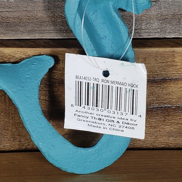 Mermaid Figure Iron Hook Wall Decor Blue Turquoise Fancy That Gift & Decor - Picture 3 of 5